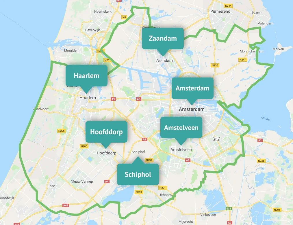 Gemeente kaart student fixer amsterdam en omstreken